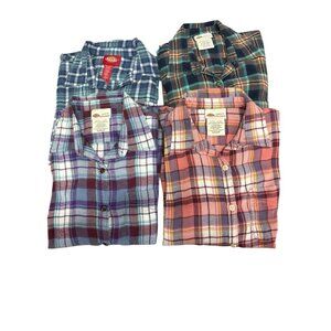 Dickies Women's Long Sleeve Plaid Flannel Shirt Multi Color Size Small Lot of 4